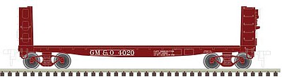 Atlas Pulpwood Flatcar Gulf, Mobile and Ohio (GM&O) #4001 N Scale Model Train Freight Car #50003711