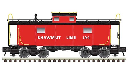 Atlas NE-6 Caboose - Ready to Run - Master(R) Pittsburg and Shawmut #193 (red, white, black) - N-Scale