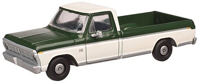 Atlas 1973 Ford F-100 Pickup Truck 2-Pack Green and White N Scale Model Railroad Vehicle #60000094