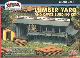 Atlas Lumber Yard & Office Kit HO Scale Model Railroad Building #750