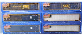 Atlas-O Jindo 53' Container 6-Pack Assembled 2 Each- Pacer, Pacer 2017 Logo, CSX (Boxcar Logo) O-Scale