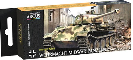 Amusing Wehrmacht Mid WWII Panzers Tanks (6 10ml Bottles) Hobby and Model Enamel Paint Set #2098