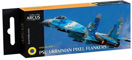 Amusing PSU Ukrainian Pixel Flankers Su27 Fighter Aircraft Hobby and Model Enamel Paint Set #7011