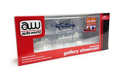 Auto-World 1/64 Six-Car Interlocking Display Showcase w/Mirror Back & One Car