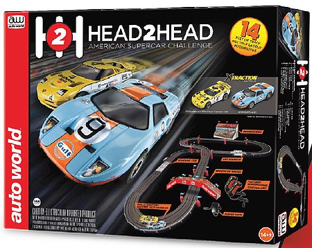 Auto-World HO Head-to-Head American Supercar Challenge Slot Car 14 Racing Set