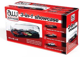 Auto-World 3-in-1 Auto Plastic Display Showcase w/Black Base & Interchangeable Insert Various Scale #4