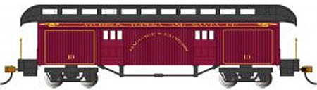 Bachmann Old-Time Passenger Baggage Santa Fe HO Scale Model Train Passenger Car #15304
