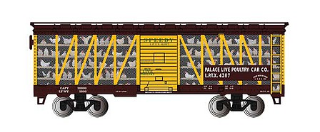 Bachmann Live Poultry Palace Co #4207 Stock car HO Scale Model Train Freight Car #15903