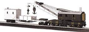 Bachmann 250-Ton Crane Car & Boom Tender Painted, Unlettered HO Scale Model Train Freight Car #16149