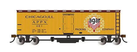 Bachmann Track Cleaning 40 Wood-Side Reefer Agar Packing Co HO Scale Model Train Freight Car #16331