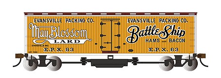 Bachmann Track Cleaning 40 Wood-Side Reefer Evansville Packing HO Scale Model Train Freight Car #16332