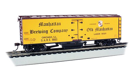 Bachmann Track Cleaning 40 Reefer Manhattan Brewing Co #9900 HO Scale Model Train Freight Car #16334