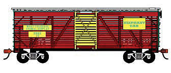 Bachmann Ringling Bros. Elephant Stock Car #22 HO Scale Model Train Freight Car #16607