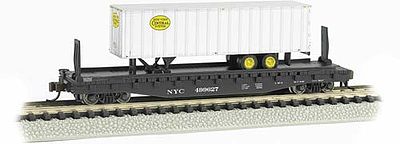 Bachmann 526 Flatcar with piggy New York Central N Scale Model Train Freight Car #16753