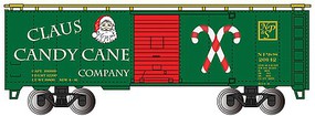 Bachmann PS1 40' Boxcar Claus Candy Cane Co HO Scale Model Train Freight Car #17007