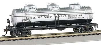 Bachmann 40 3-Dome Tank Carbon Chemicals HO Scale Model Train Freight Car #17144
