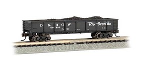 Bachmann 40' Gondola D&RGW #50435 N Scale Model Train Freight Car #17254