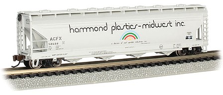 Bachmann ACF 56 4-Bay Center Flow Hopper Hammond Plastics 58468 N Scale Model Train Freight Car #17563