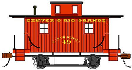 Bachmann Old-Time Boober Caboose Denver & Rio Grande HO Scale Model Train Freight Car #18407