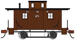 Bachmann Old-Time Bobber Caboose East Broad Top #28 HO Scale Model Train Freight Car #18409
