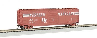 Bachmann 50 Sliding Door Box Western Maryland HO Scale Model Train Freight Car #19409
