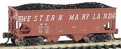 Bachmann USRA 55T 2-Bay Hopper Western Maryland N Scale Model Train Freight Car #19552