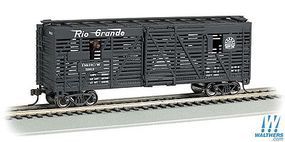 Bachmann 40' Animated Stock Car D&RGW with Cows HO Scale Model Train Freight Car #19706