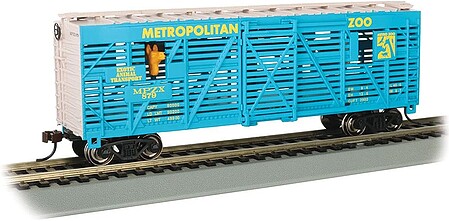thumbnail image 2 of Bachmann 19708 HO Scale 40' Animated Stock Car - Ready To Run - Silver... 2 of 13