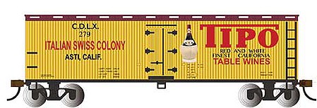 Bachmann 40 Wood-Side Reefer TIPO Table Wine HO Scale Model Train Freight Car #19811