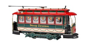 Bachmann Closed Streetcar Merry Christmas On30-Scale 1/48 Scale Model Railroad Streetcar #25129