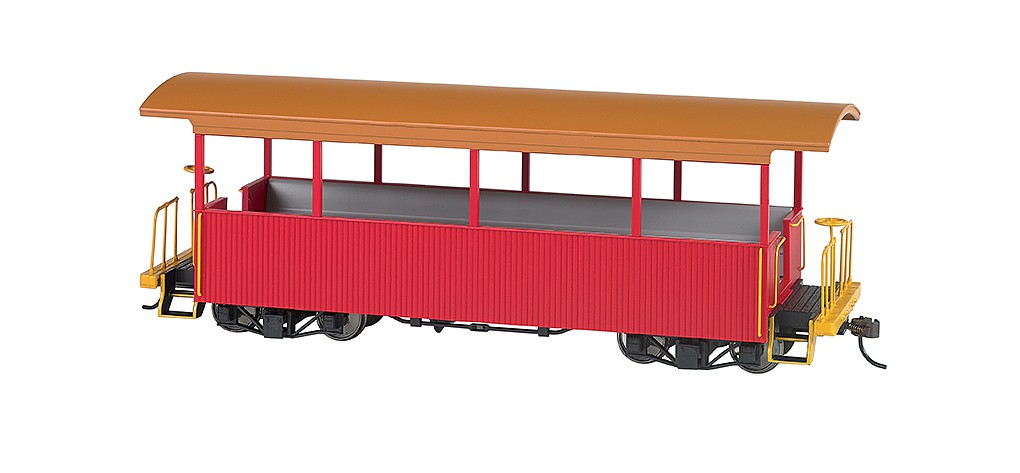 Bachmann Wood Excursion Car Unlettered (red, tan Roof) On30 Scale
