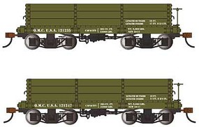 Bachmann 18' Low Side Gondola US Quartermaster (2) On30 O Scale Model Train Freight Car #26534