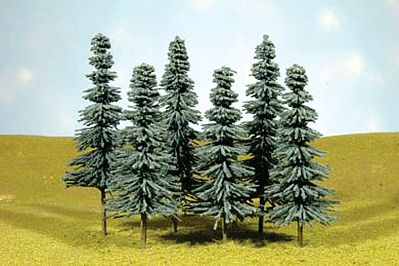 Bachmann 3-4 Inch Blue Spruce Trees (6) N Scale Model Railroad Scenery #32112