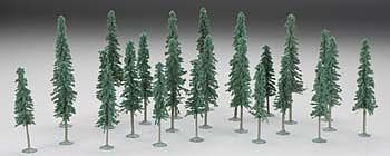 Bachmann 5-6 Inch Conifer Trees (24) HO Scale Model Railroad Scenery #32156