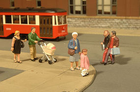 Bachmann Scenescapes People Strolling (6 & Baby Coach) O Scale Model Railroad Figure #33159