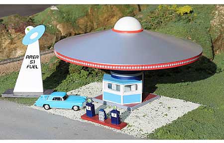 Bachmann Area 51 Fuel Gas Station (Assembled) HO Scale Model Railroad Building #35213