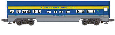 Bachmann 2-Car Passenger Add-On (60) - Chesapeake & Ohio O Scale Model Train Passenger Car #43011
