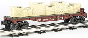 Bachmann 40 Flatcar w/Crate Load Louisville/Nashville O Scale Model Train Freight Car #47555