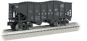 Bachmann 55-Ton 2-Bay Hopper with load New York Central O Scale Model Train Freight Car #48205