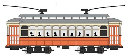 Bachmann Brill Trolley - Standard DC Painted, Unlettered (orange, cream, gray) - N-Scale