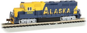 Bachmann GP40 Alaska #3009 (blue, yellow) DCC Ready N Scale Model Train Diesel Locomotive #63569
