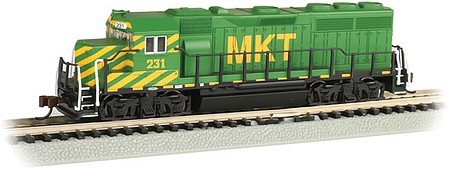 Bachmann GP40 MKT #231 (green, yellow) DCC Ready N Scale Model Train Diesel Locomotive #63570