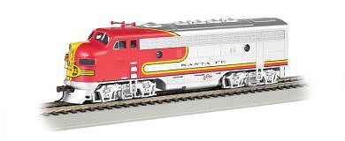 Bachmann F7 A DCC Sound Santa Fe (Red/Silver) HO Scale Model Train Diesel Locomotive #64301