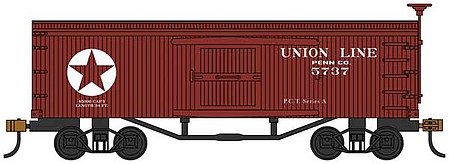 Bachmann Wood Old-Time Boxcar Union Line HO Scale Model Train Freight Car #72310