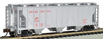 Bachmann PS2 3-Bay Covered Hopper UP N Scale Model Train Freight Car #73857