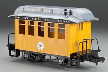 Bachmann Lil Big Haulers Coach Short Line RR Yellow/Slver G Scale Model Train Passenger Car #97097