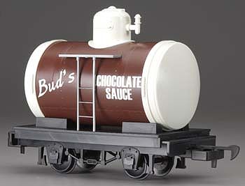 Bachmann Tank Car Lil Big Haulers - Buds Chocolate Sauce G Scale Model Train Freight Car #98088