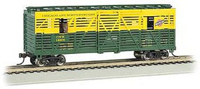Bachmann Animated Stock Car with Horses Ready to Run Chicago & North Western G-Scale