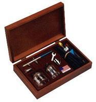 Pro Airbrush MD/HD Set Dual/Int w/Wood Case