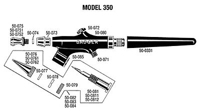 Badger Medium Fluid Cap for Model 350 Airbrush Accessory #500761
